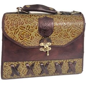 Dina Jordan Embossed Leather Handbag
